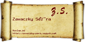 Zavaczky Sára névjegykártya